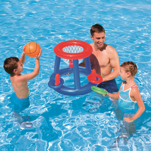 儿童水陆两用充气篮球框婴儿水上漂浮投球网架成人团建戏水玩具