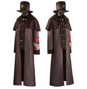 中世纪瘟疫医生表演服万圣节蒸汽朋克大衣生化危机诅咒牧师演出服