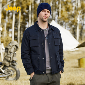 jeep/吉普男装秋冬新款美式男士纯棉户外休闲多袋厚款夹克外套