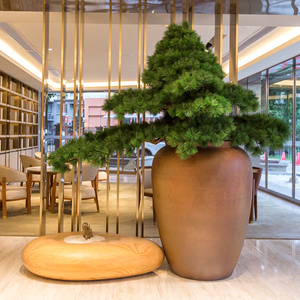 迎客松仿真树大型假树新中式造景室内外商场酒店橱窗装饰松树盆景
