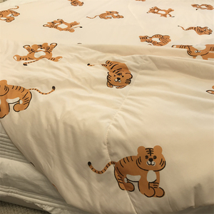 针织夏凉被ins清新单双人夏季薄被子空调被可水洗小老虎超柔软