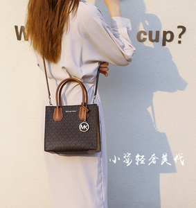 正品代购mk女包杨幂同款mrecer经典老花风琴包单肩斜挎手提托特包