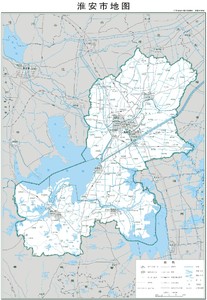 打印定制高清电子版素材交通水系卫星地形政区地图江苏省淮安市