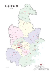 打印定制高清电子版素材交通水系卫星地形政区地图天津市