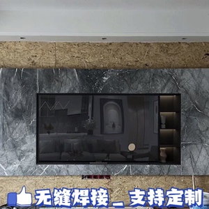 不锈钢电视壁龛嵌入式黑色装饰定制钢板柜子客厅金属柜置物背景墙