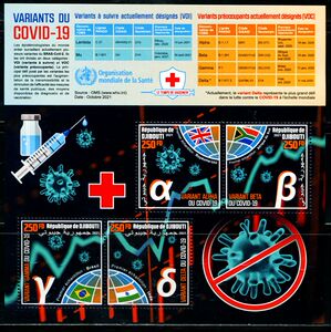 xh0247吉布提2021新冠疫情的变种病毒小全张