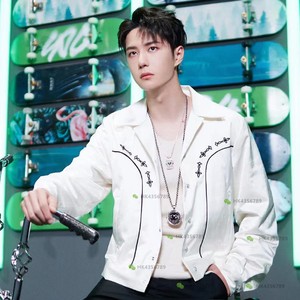 代购amiri王一博款秋冬21fw街舞4绣花棒球服潮牌夹克外套男女slp