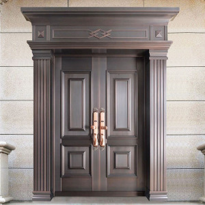 锌合金别墅大门双开门农村自建房进户门家用防盗门对开定制铜门