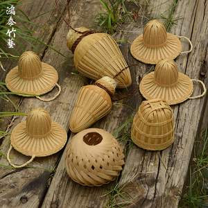 湘西工艺手工蚂蚱蛐蛐篓收藏型精致品竹编制品茶漏竹球小箩筐包邮