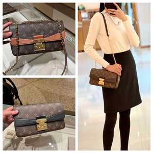 lv/路易威登女包拼色拼接marceau酒神包链条包单肩斜跨包 m46127