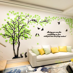 创意绿叶大树3d立体墙贴客厅电视背景卧室餐厅走廊幼儿园墙面装饰