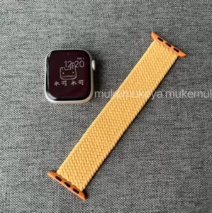 暗黄色编织适用于苹果手表applewatchs9/ultra表带波尔多红单圈弹性表带iwatch87654321SE本命年时尚运动女款