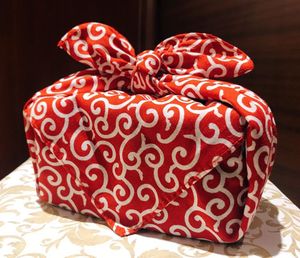 烫金纯棉樱花红色中新年月饼礼盒风吕敷日式和风包裹布结婚包袱皮