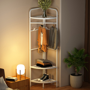 转角衣架角落家用衣帽架客厅门口挂衣架轻奢不锈钢置物架墙角架子