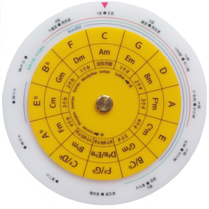 钢琴五度圈和弦轮盘 练习乐理贝斯尤克里里曼陀铃自学习教材6人付款9