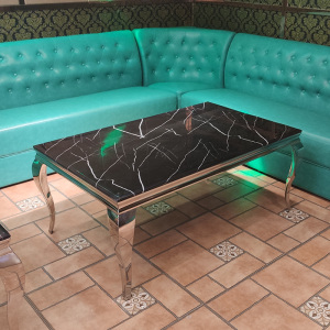 定制欧式ktv酒吧桌大理石带滚轮茶几k歌沐足带轮不锈钢会所桌子