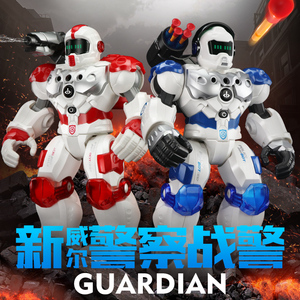 新威尔警察战警智能遥控机器人电动跳舞编程多功能机器人儿童玩具