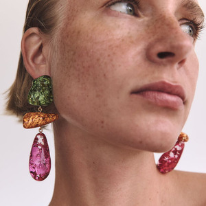 欧美大牌原创设计多巴胺糖果色亚克力宝石气质耳环 时尚气质耳饰