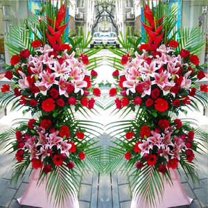 鲜花双层开业花篮