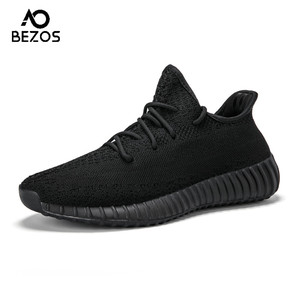bezos椰子350全黑运动休闲透气跑步鞋新款潮鞋网红情侣鞋冬季运动