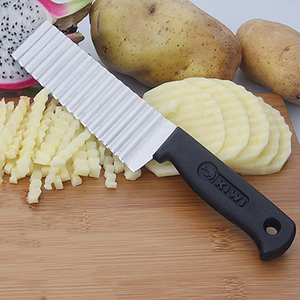 法式塑料柄波浪刀薯条刀厨房多功能切菜器不锈钢狼牙土豆刀切条器