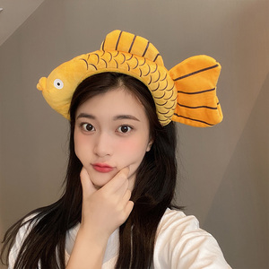 卡通ins搞怪鲤鱼发箍网红头饰可爱少女心自拍头箍洗脸发卡发带女