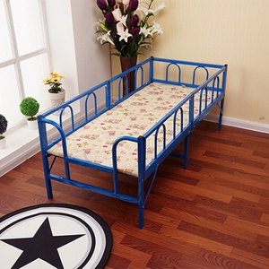 儿童床家用铁艺折叠床带护栏单人男孩床加宽拼接公主床简易小孩床