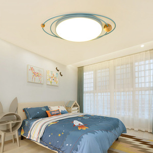 北欧儿童房吸顶灯简约现代男孩星球灯饰创意圆形led房间灯卧室灯