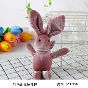 厂家直销许愿兔韩国丝绒长脚兔公仔毛绒玩具挂件永生花束礼盒娃娃
