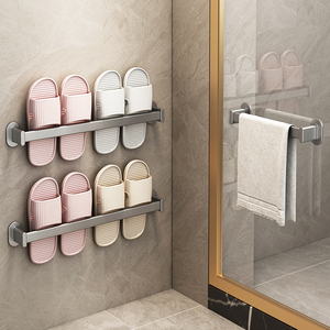 卫生间置物架洗澡间挂架免打孔淋浴房挂拖鞋神器浴室门后专用架子