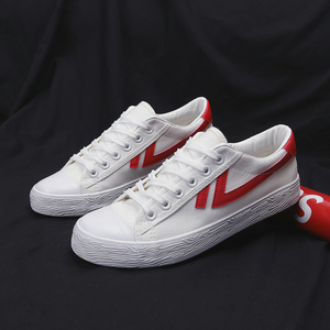 上海牌子2023秋季休闲运动男鞋帆布鞋明星龚俊同款小白鞋子板鞋