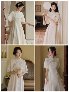 新中式伴娘服礼服平时可穿日常夏季2024新款小个子姐妹团旗袍裙子
