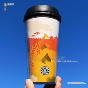 星巴克 咖啡产地邮票系列非洲大地肯亚大象外带togo随行杯 12oz