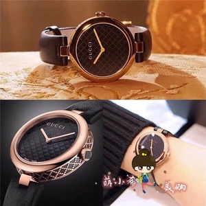 gucci古驰手表女经典格纹全智贤同款酷奇简约时尚真皮女士石英表