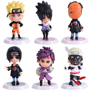 火影忍者生日蛋糕装饰摆件 漩涡鸣人宇智波佐助手办人偶六件套