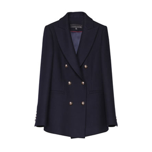 西纳维思西装式大翻领显瘦短款大衣s74n089