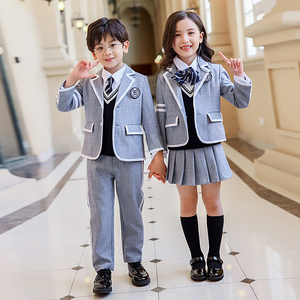 幼儿园园服英伦风春秋套装儿童班服西装韩版小学生校服五件套定制