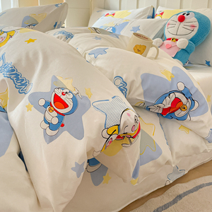 哆啦A梦纯棉床上四件套全棉叮当猫床品儿童被套宿舍床单人三件套4