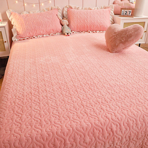冬季加绒牛奶珊瑚绒床单单件ins风法莱绒面被单加厚加绒防滑炕单