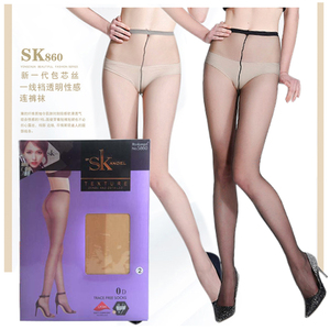 SK860女士一线裆无痕0D超薄超透T裆全透明情趣性感隐形连裤袜子sk