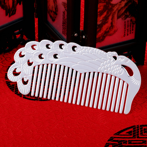 老凤祥和纯银梳子熟银刮痧足银手工凤凰心经发梳头梳送奶奶老人