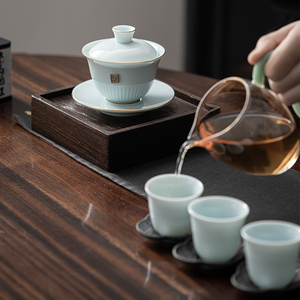 影青功夫茶具套装家用整套天青陶瓷泡茶盖碗茶壶茶杯陶瓷礼盒定制
