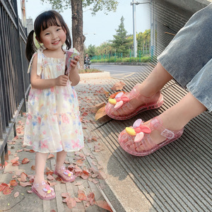 儿童水晶果冻鞋凉鞋2024夏季新款女孩包头防滑宝宝塑料女童凉拖鞋