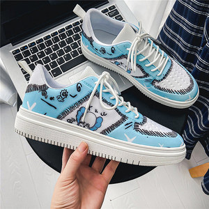 芝麻街动漫联名aj男鞋夏季空军一号板鞋学生透气运动百搭涂鸦潮鞋