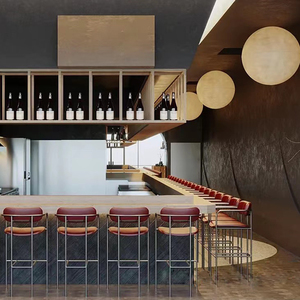 北欧轻奢吧台椅岛台家用靠背前台椅子咖啡厅酒吧座椅样板房高脚凳