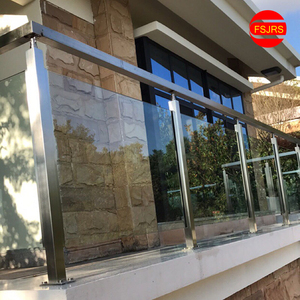 楼梯扶手304不锈钢立柱阳台现代平台钢化玻璃护栏室外栏杆露台u槽