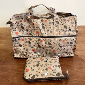 樱桃小丸子折叠旅行袋可套拉杆箱卡通大容量收纳袋手提单肩行李包