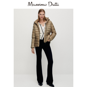 新品特惠 Massimo Dutti女装 秋冬短款修身连帽拉链式棉服外套冬 06700802742
