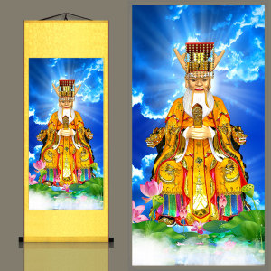 广济龙王画像挂画东海四海龙王菩萨龙五爷佛像供奉招财卷轴画道教