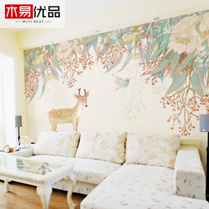 美式电视墙壁纸